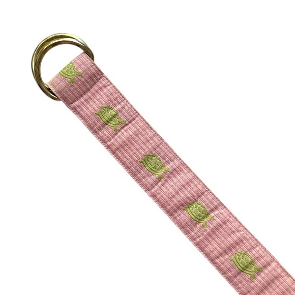 Set of 2 Turtle Print Fabric D-Ring Belts Size Medium - Picture 4 of 9